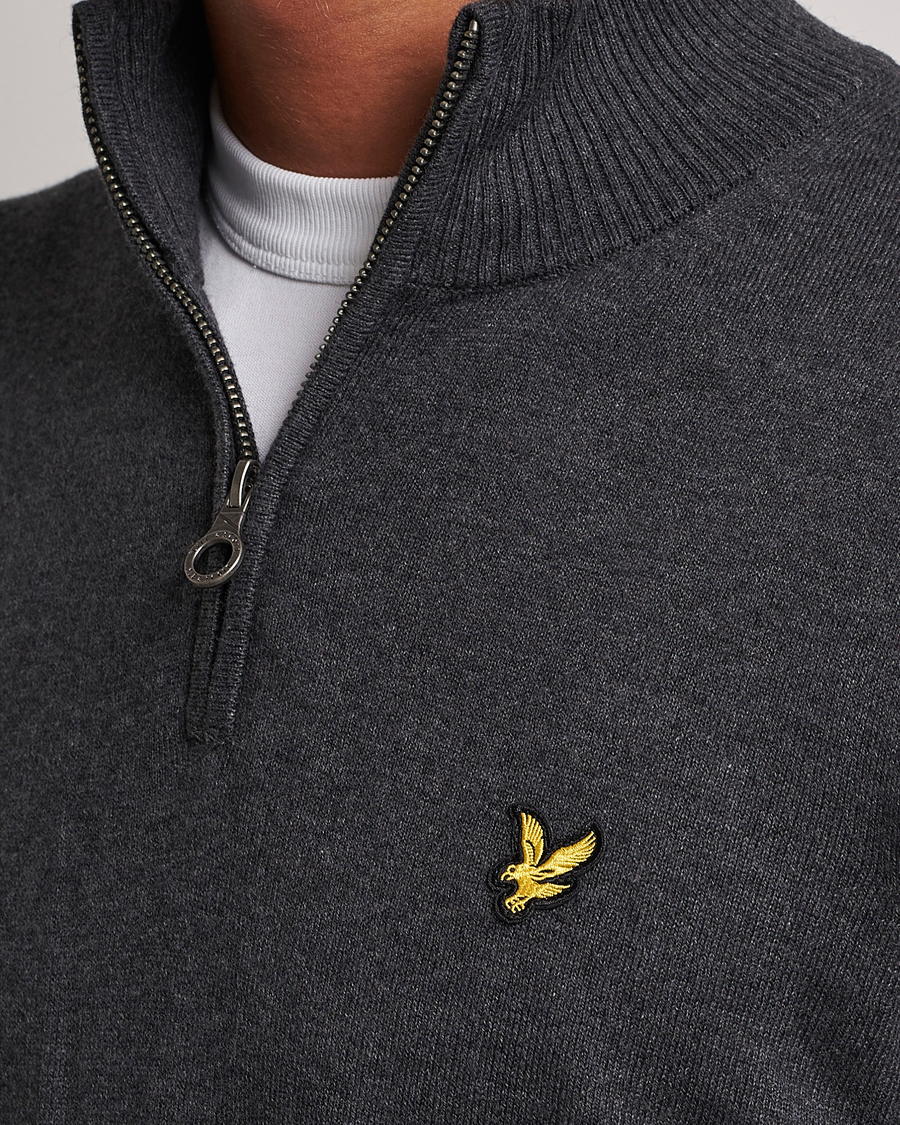 Homme | Pulls Et Tricots | Lyle & Scott | Cotton/Merino Half Zip Charcoal Marl