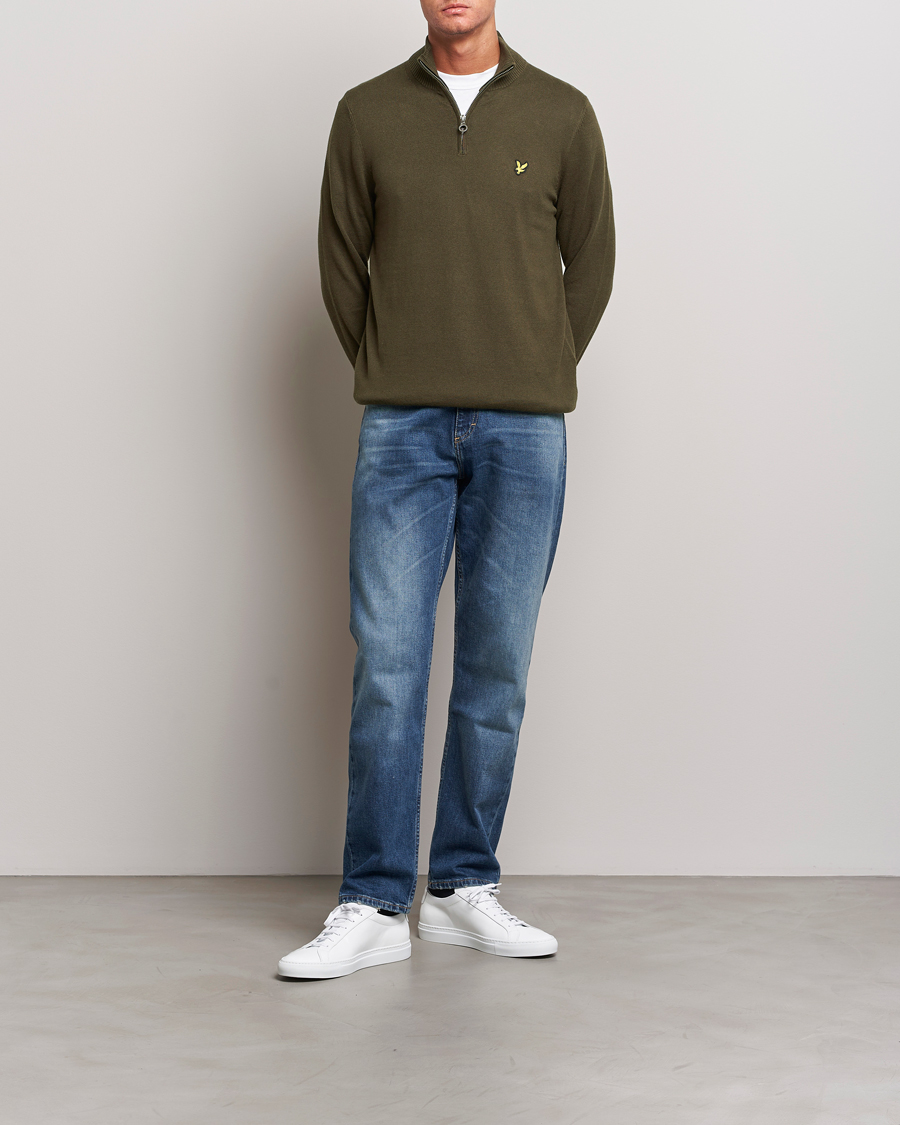 Homme | Pulls Et Tricots | Lyle & Scott | Cotton/Merino Half Zip Olive