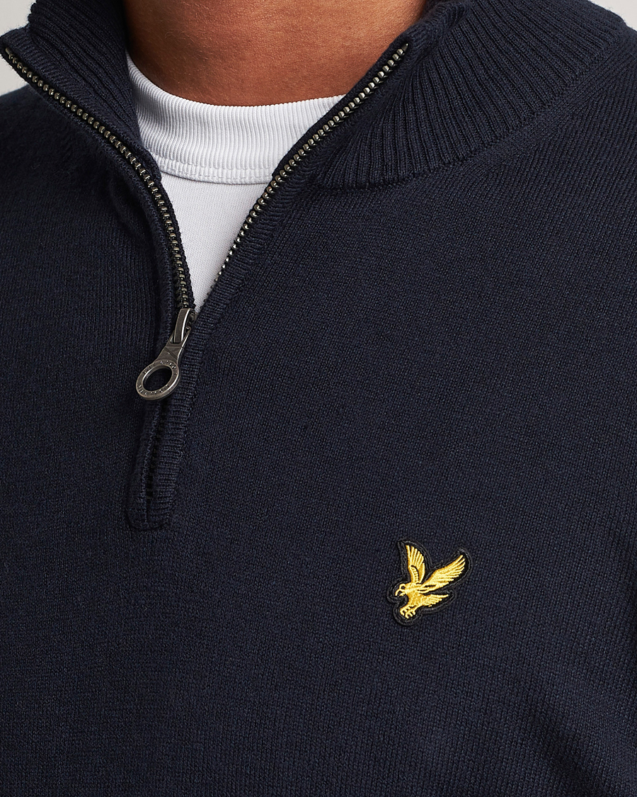 Homme | Pulls Et Tricots | Lyle & Scott | Cotton/Merino Half Zip Dark Navy
