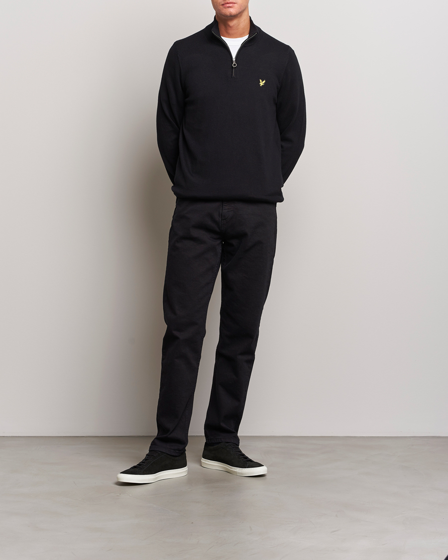 Homme | Pulls Et Tricots | Lyle & Scott | Cotton/Merino Half Zip Jet Black