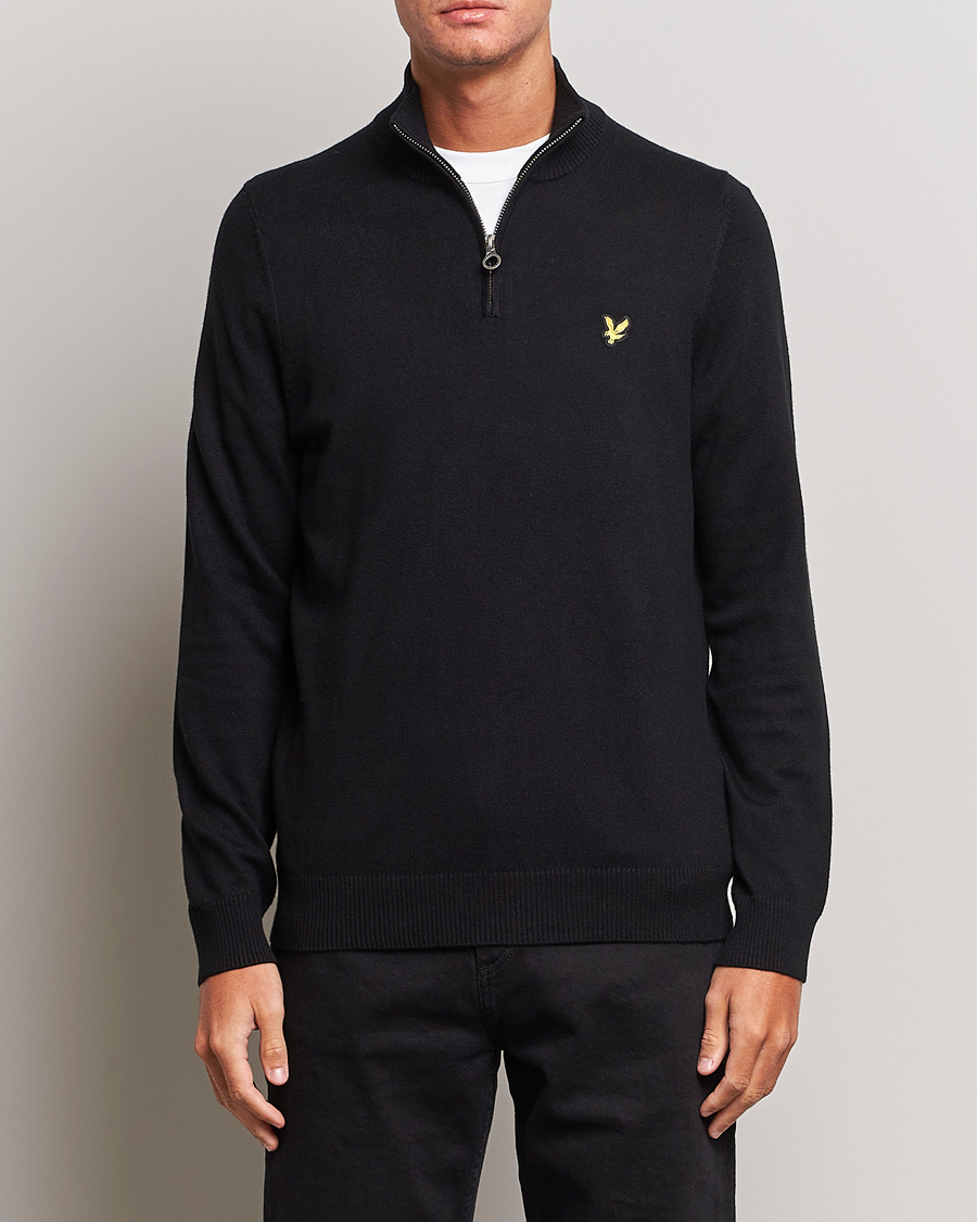 Homme | Pulls Et Tricots | Lyle & Scott | Cotton/Merino Half Zip Jet Black