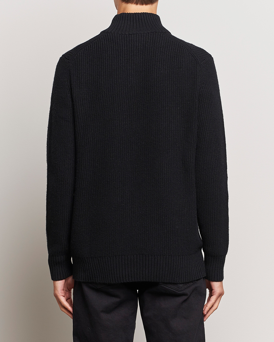 Homme | Pulls Et Tricots | Lyle & Scott | Heavy Ribbed Knitted Half Zip Jet Black