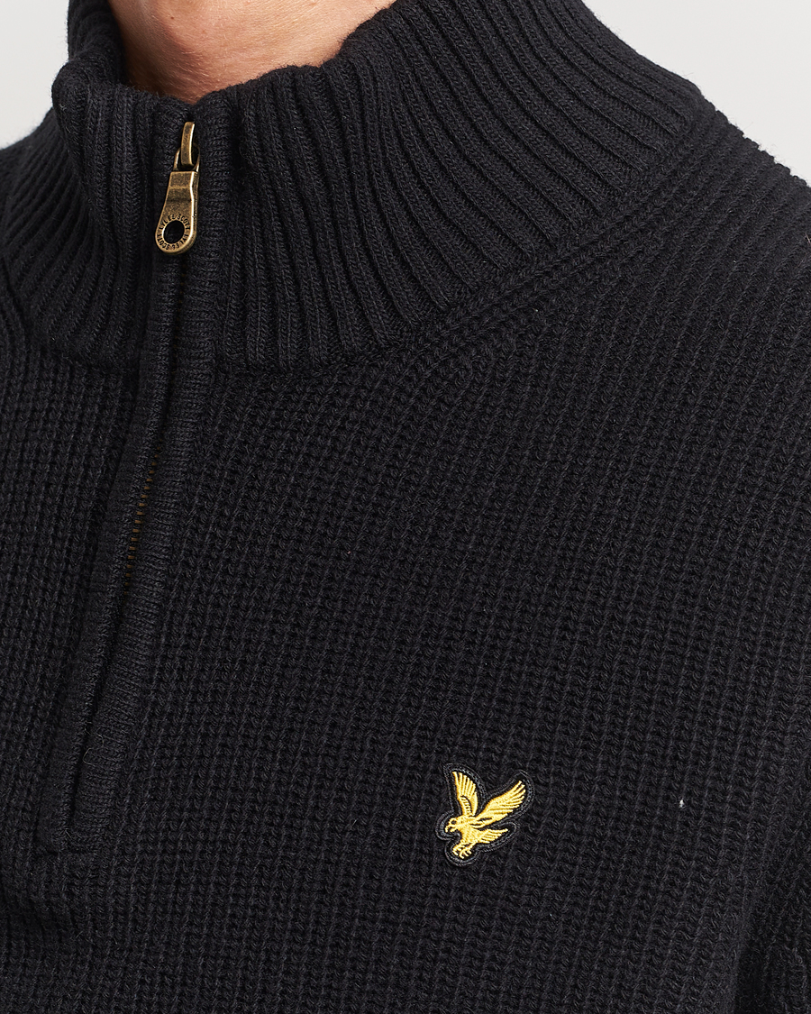 Homme | Pulls Et Tricots | Lyle & Scott | Heavy Ribbed Knitted Half Zip Jet Black