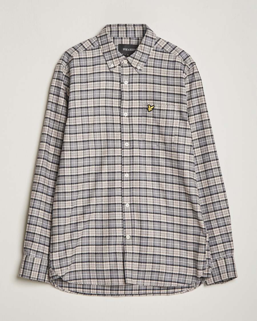 Homme | Chemises | Lyle & Scott | Checked Flannel Button Down Shirt Cove White