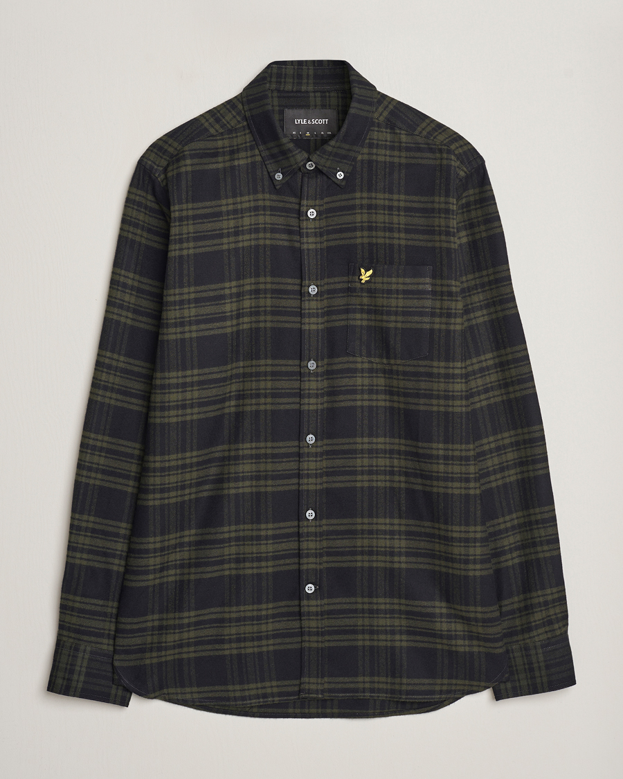Homme | Chemises | Lyle & Scott | Checked Flannel Button Down Shirt Mountain Moss