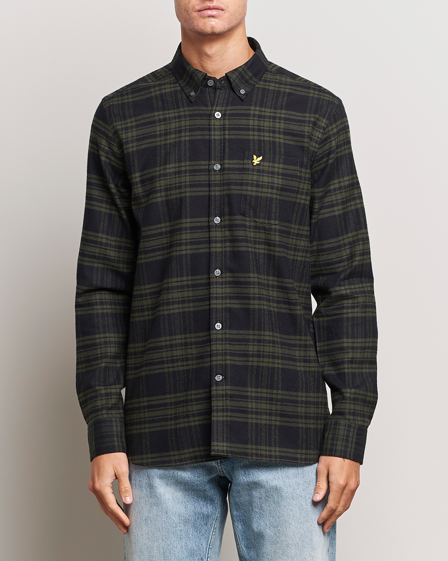 Homme | Chemises | Lyle & Scott | Checked Flannel Button Down Shirt Mountain Moss