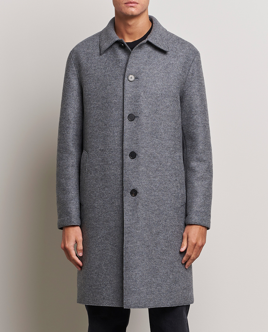 Homme | Manteaux Et Vestes | Harris Wharf London | Pressed Wool Mac Coat Grey Moul
