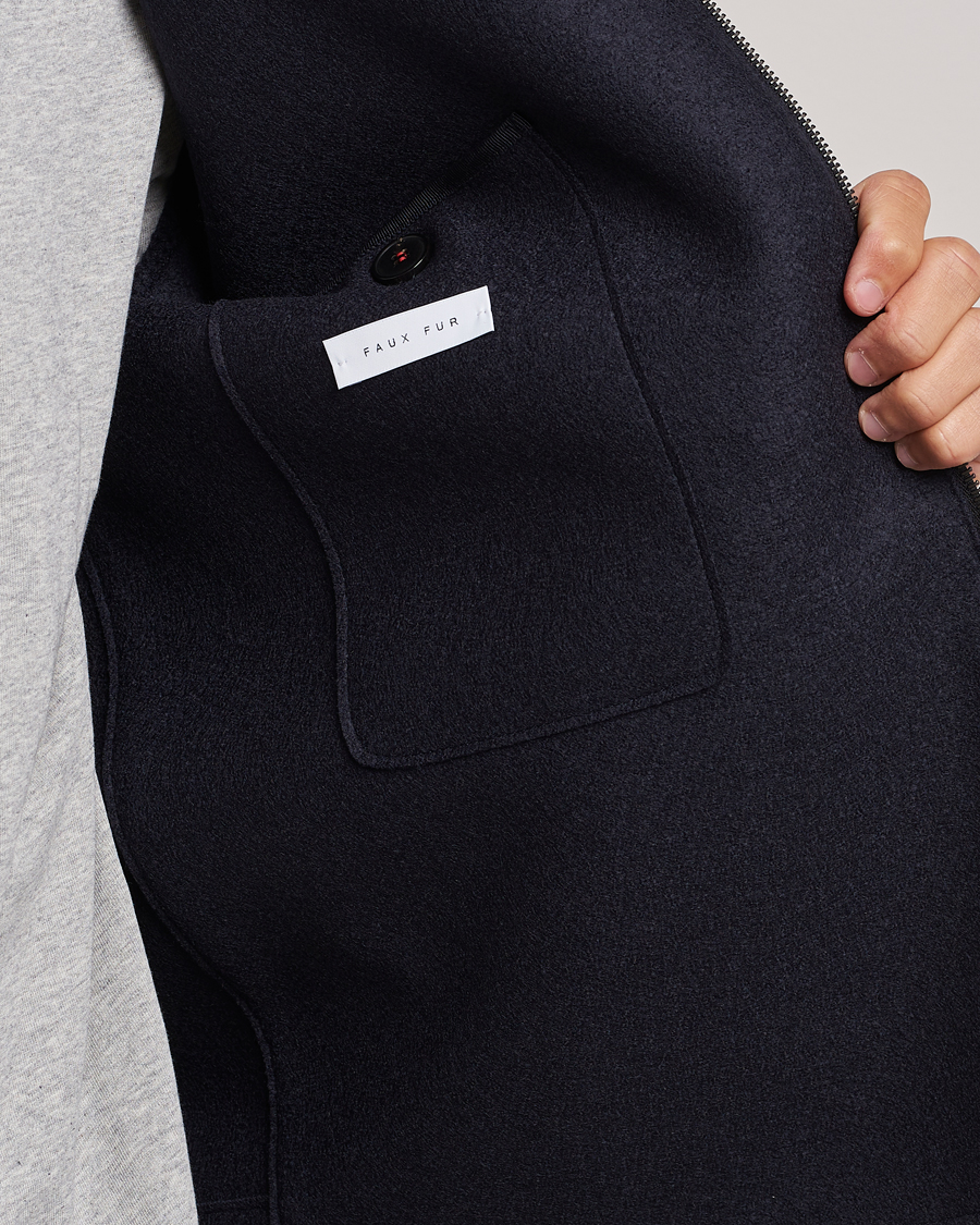 Homme | Manteaux Et Vestes | Harris Wharf London | Pressed Wool Boucle Golf Jacket Navy