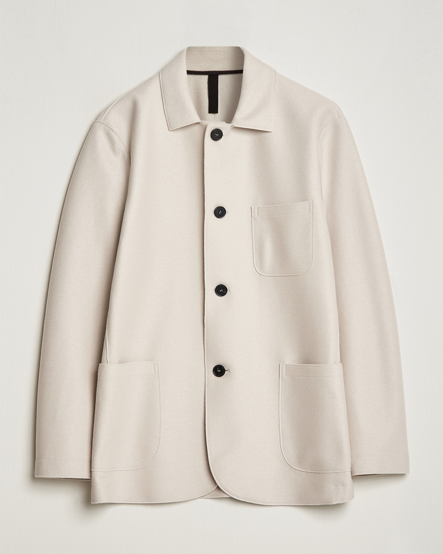 Homme | Blazers | Harris Wharf London | Dropped Shoulder Wool Jacket Cream