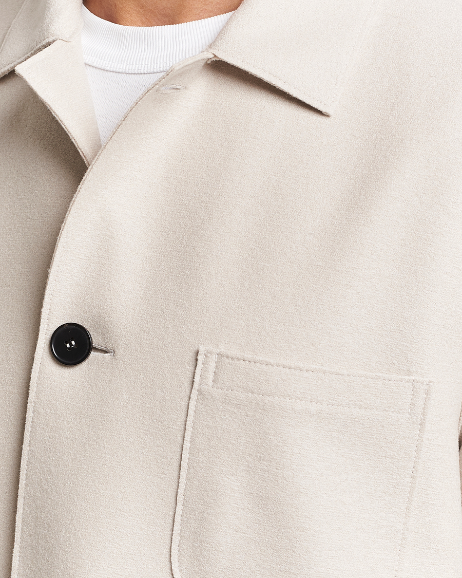 Homme | Blazers | Harris Wharf London | Dropped Shoulder Wool Jacket Cream