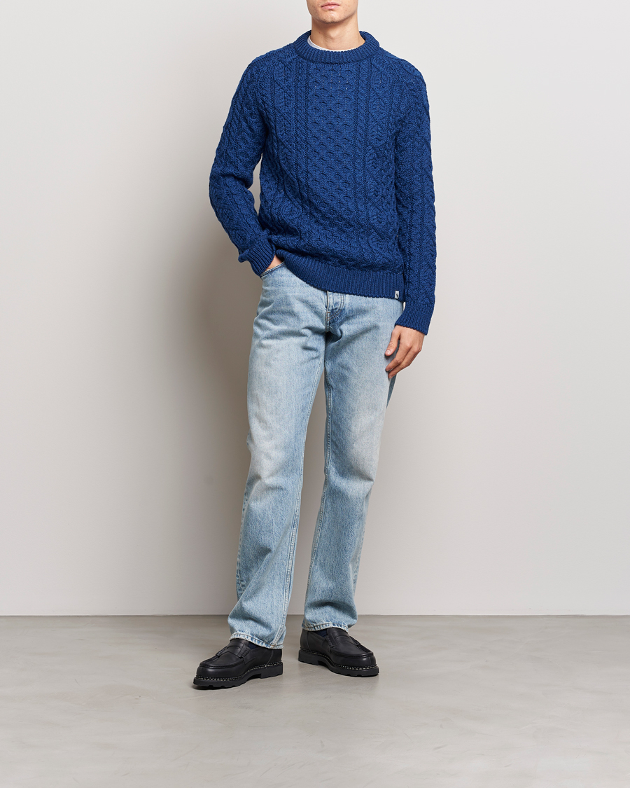 Homme | Pulls Et Tricots | Peregrine | Hudson Wool Aran Knitted Jumper Cobalt
