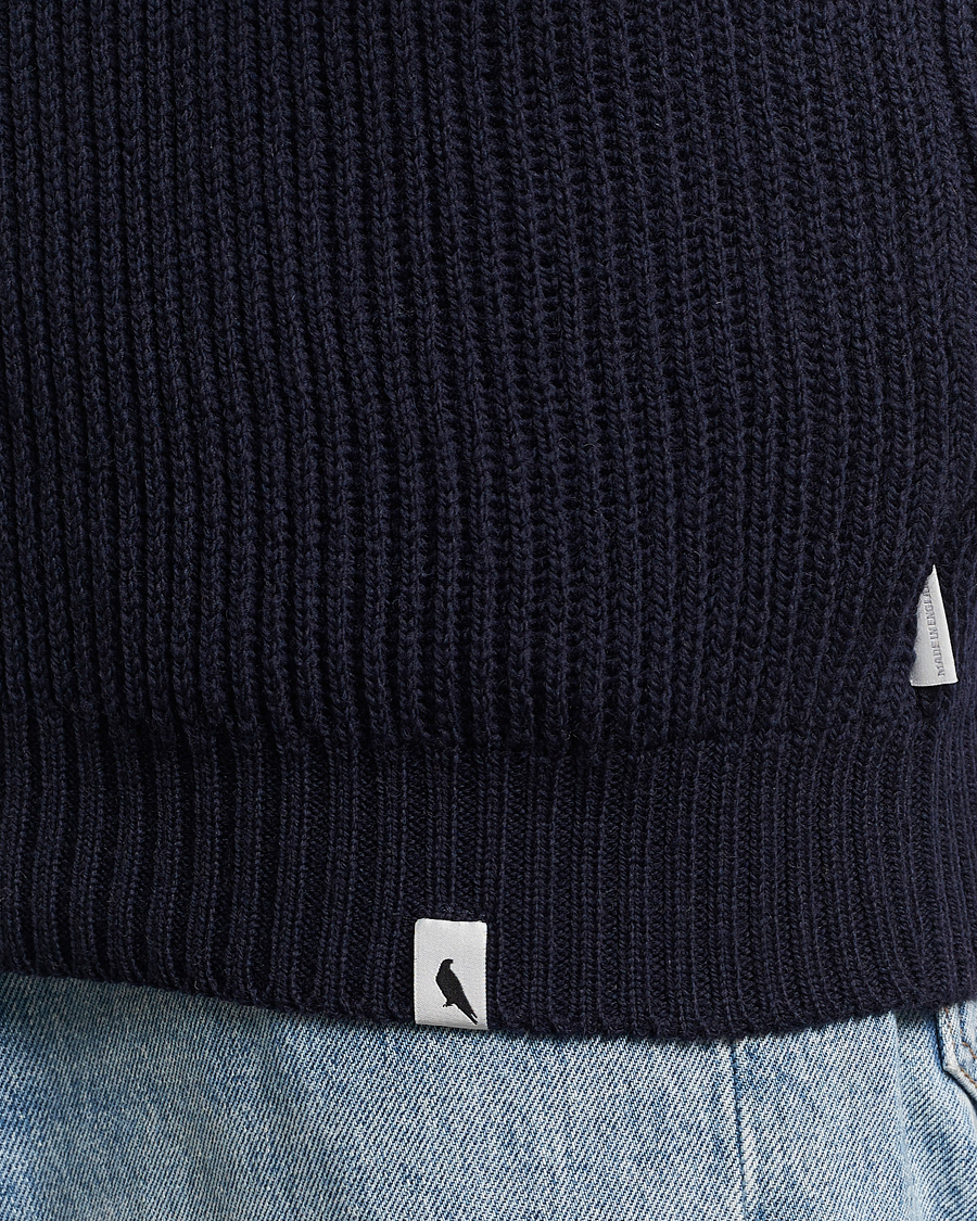 Homme | Pulls Et Tricots | Peregrine | Ford Knitted Wool Half Zip Navy