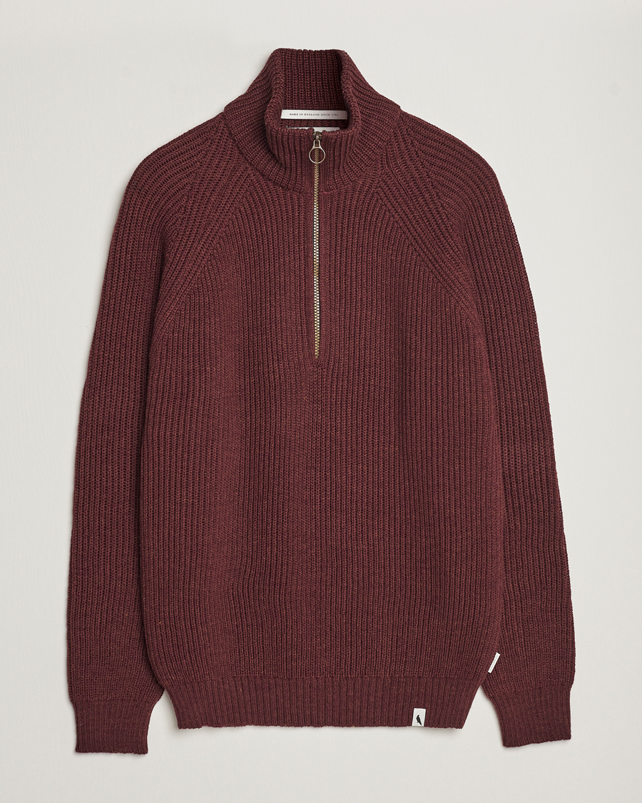 Homme | Pulls Et Tricots | Peregrine | Ford Knitted Wool Half Zip Shiraz
