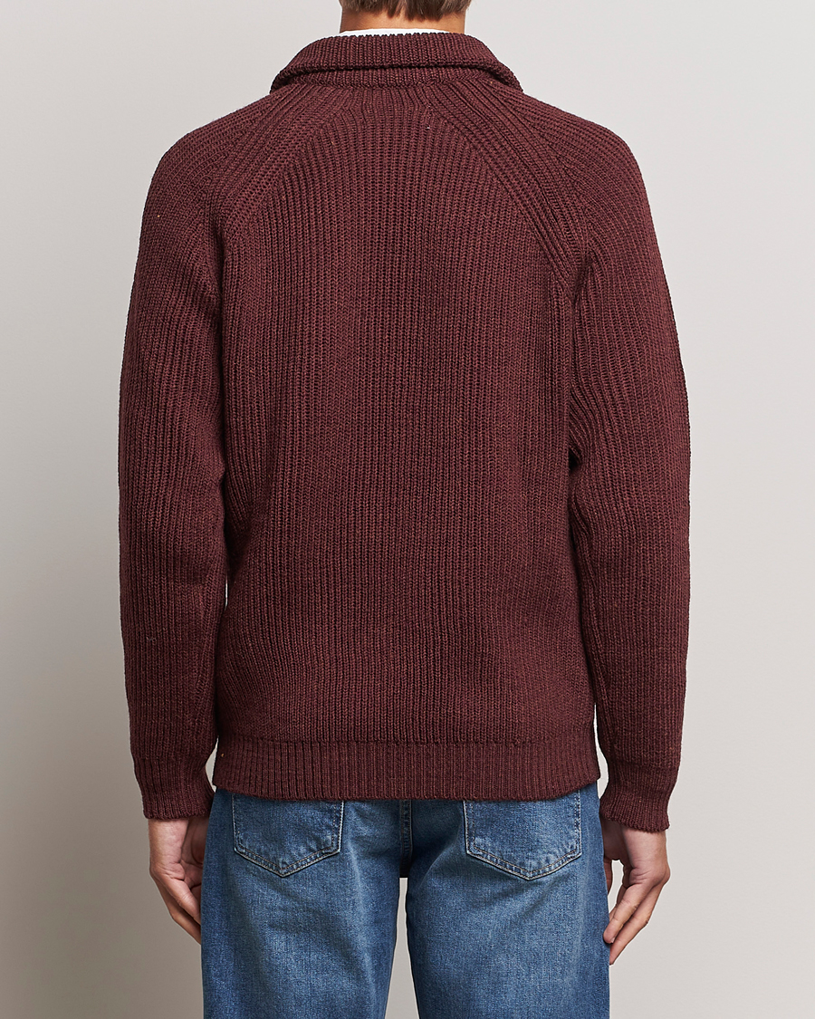 Homme | Pulls Et Tricots | Peregrine | Ford Knitted Wool Half Zip Shiraz