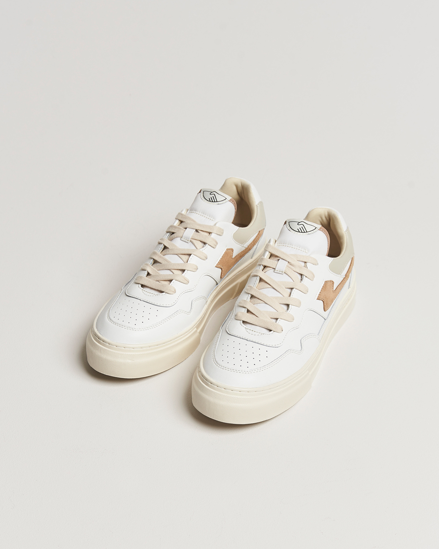 Homme | Stepney Workers Club Pearl S-Strike Leather Sneaker White/Earth | Stepney Workers Club | Pearl S-Strike Leather Sneaker White/Earth