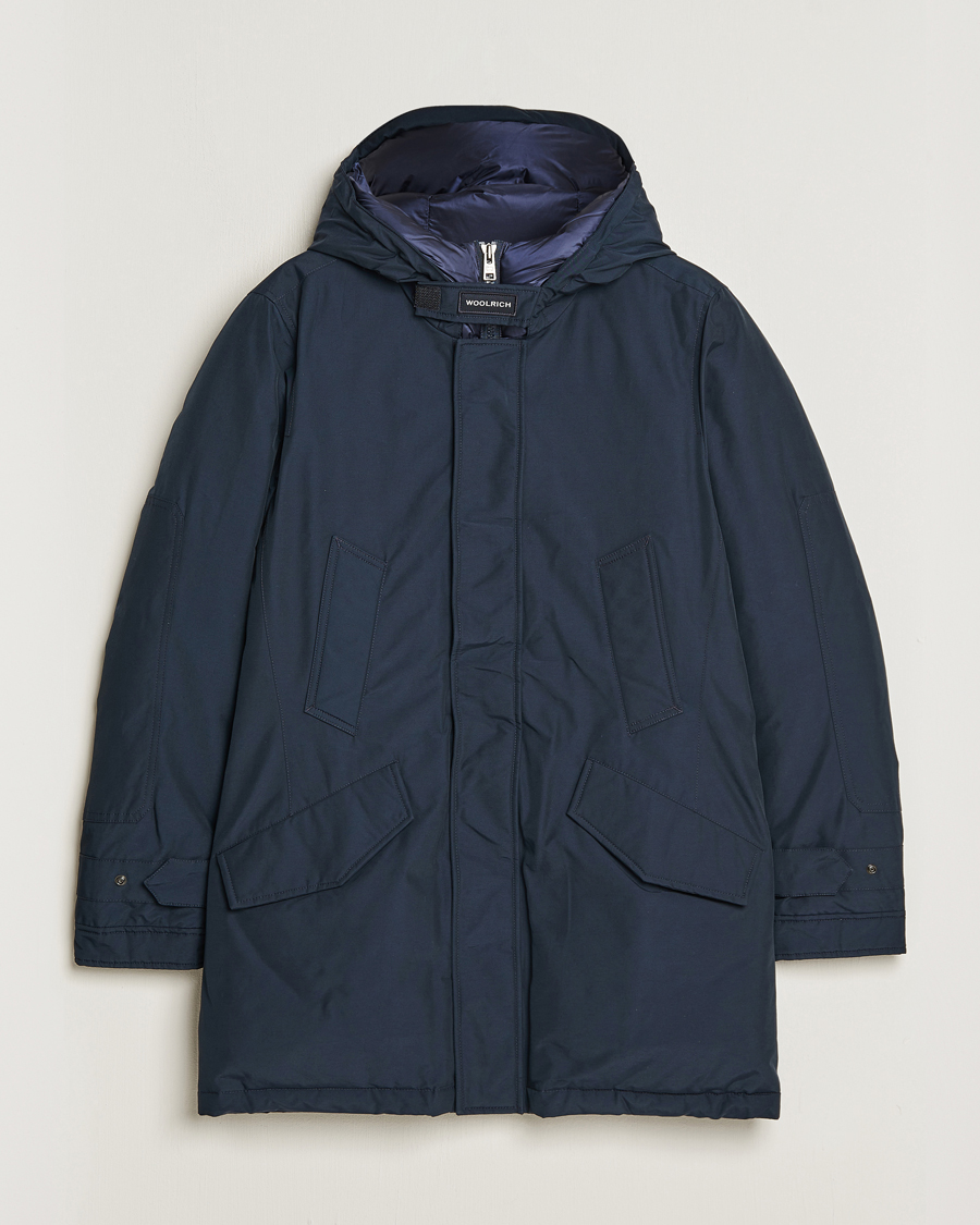 Homme | Manteaux Et Vestes | Woolrich | Polar High Collar Parka Melton Blue