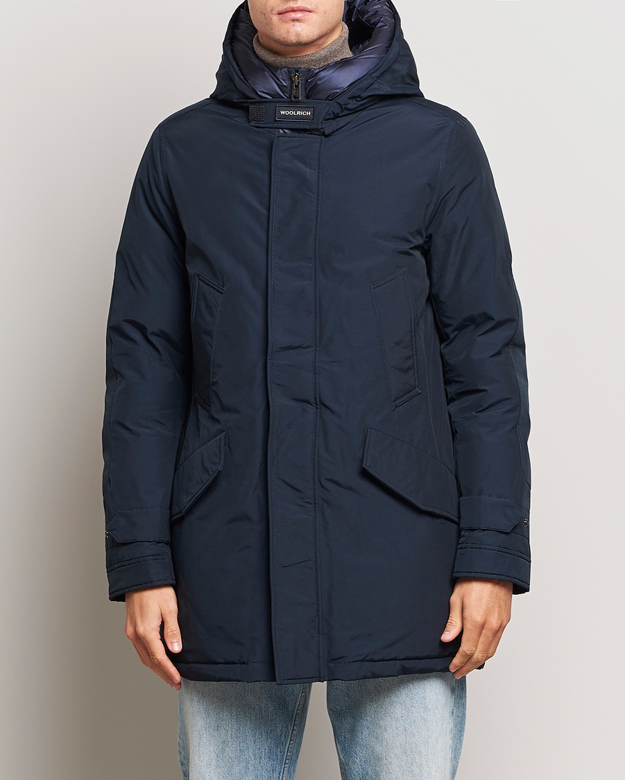 Homme | Manteaux Et Vestes | Woolrich | Polar High Collar Parka Melton Blue