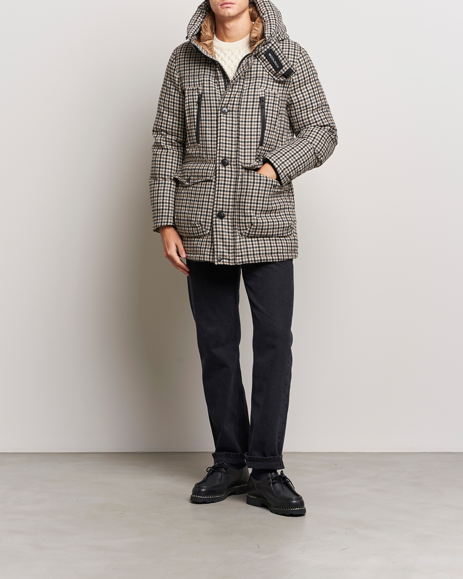 Homme | Manteaux Et Vestes | Woolrich | Wool Arctic Parka Cream Check