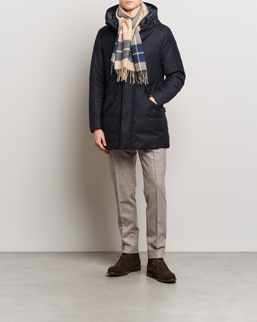 Homme | Manteaux Et Vestes | Woolrich | Luxe Loro Piana Long Parka Melton Blue