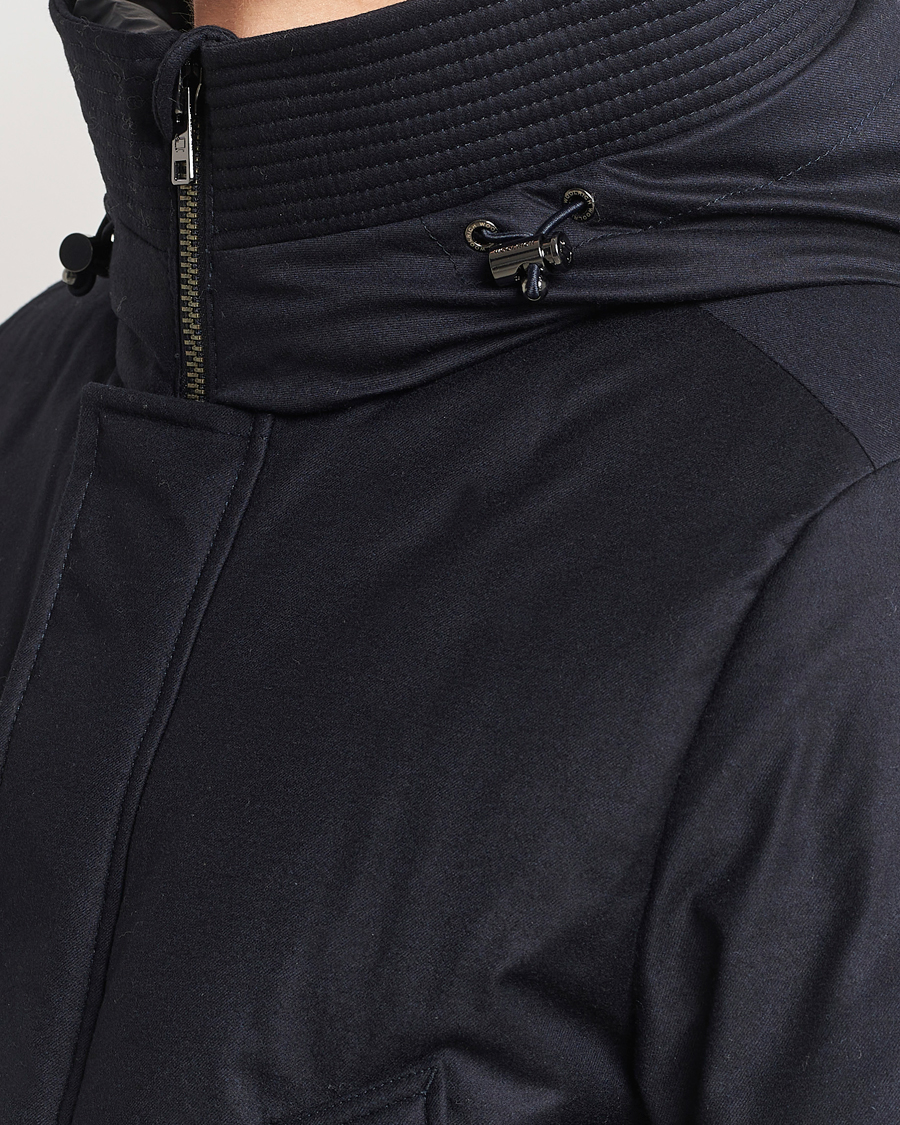 Homme | Manteaux Et Vestes | Woolrich | Luxe Loro Piana Long Parka Melton Blue