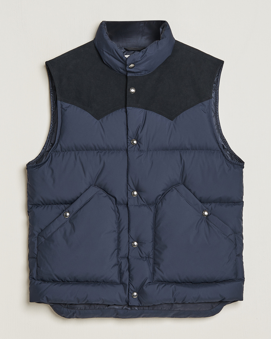 Homme | Manteaux Et Vestes | Woolrich | Western Down Vest Melton Blue