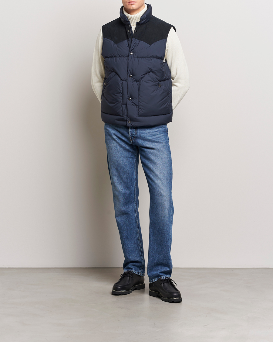 Homme | Manteaux Et Vestes | Woolrich | Western Down Vest Melton Blue