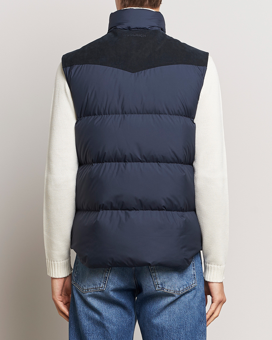 Homme | Manteaux Et Vestes | Woolrich | Western Down Vest Melton Blue
