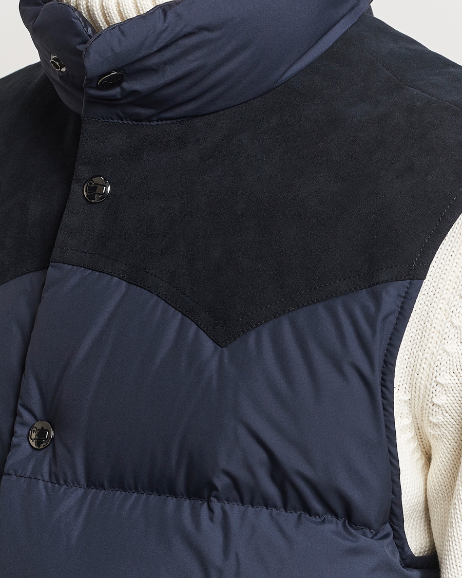Homme | Manteaux Et Vestes | Woolrich | Western Down Vest Melton Blue