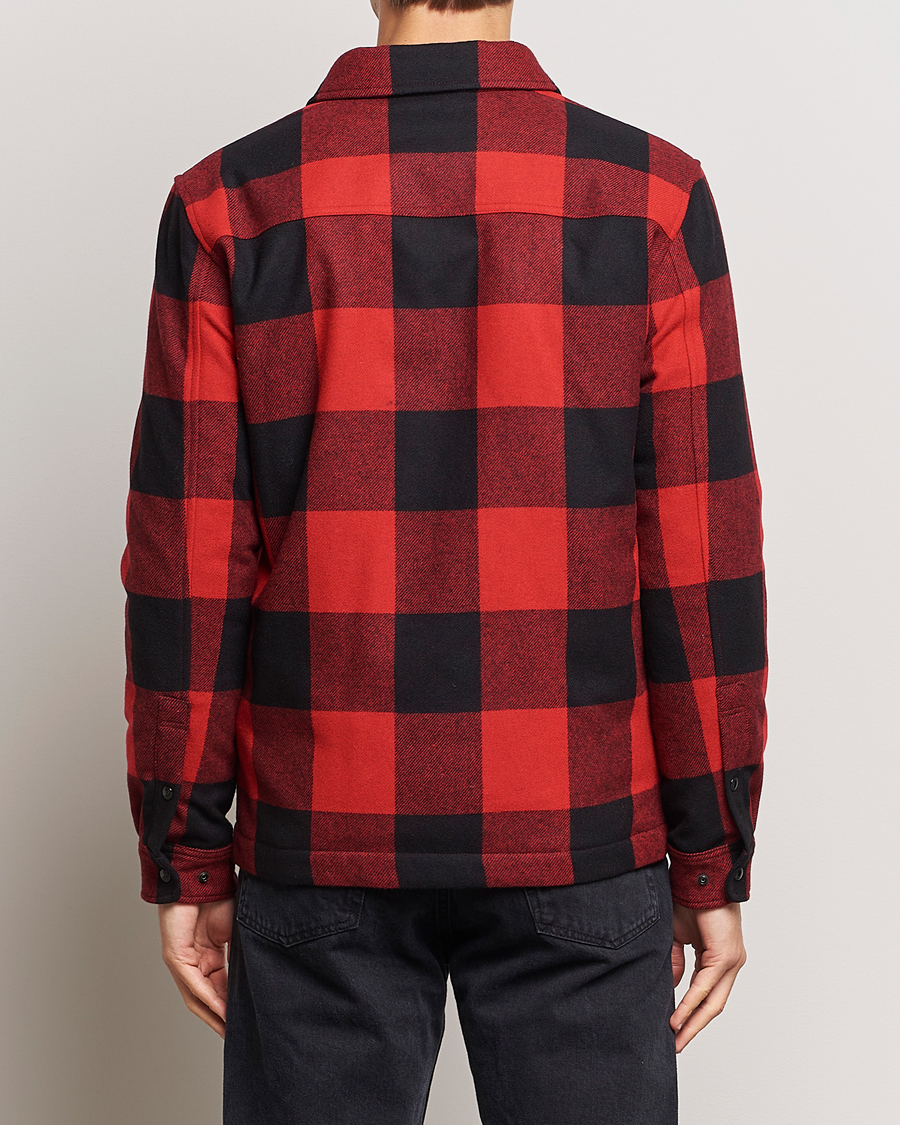 Homme | Manteaux Et Vestes | Woolrich | Alaskan Melton Wool Overshirt Red Buffalo