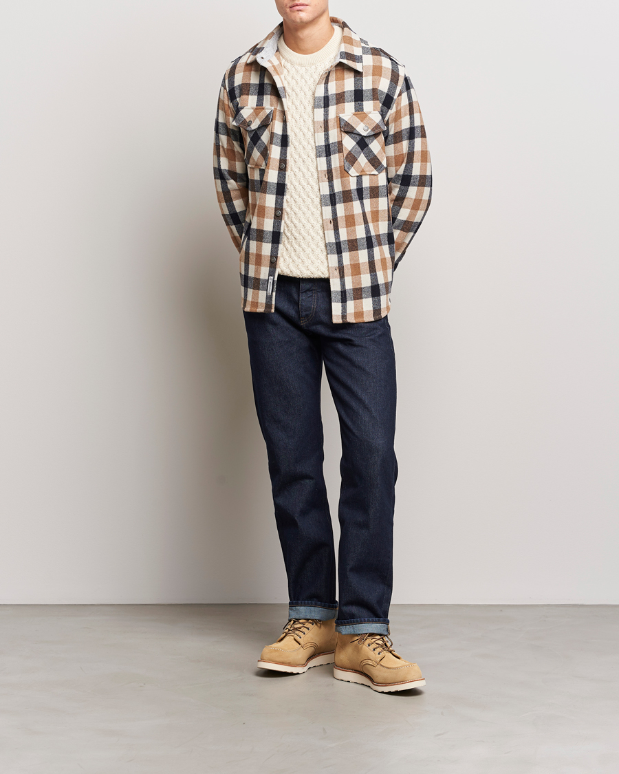 Homme | Chemises | Woolrich | Alaskan Melton Wool Overshirt White Buffalo