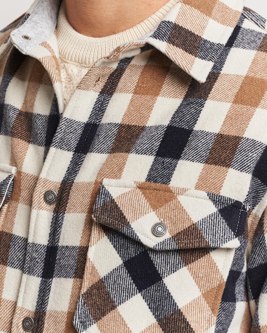 Homme | Chemises | Woolrich | Alaskan Melton Wool Overshirt White Buffalo