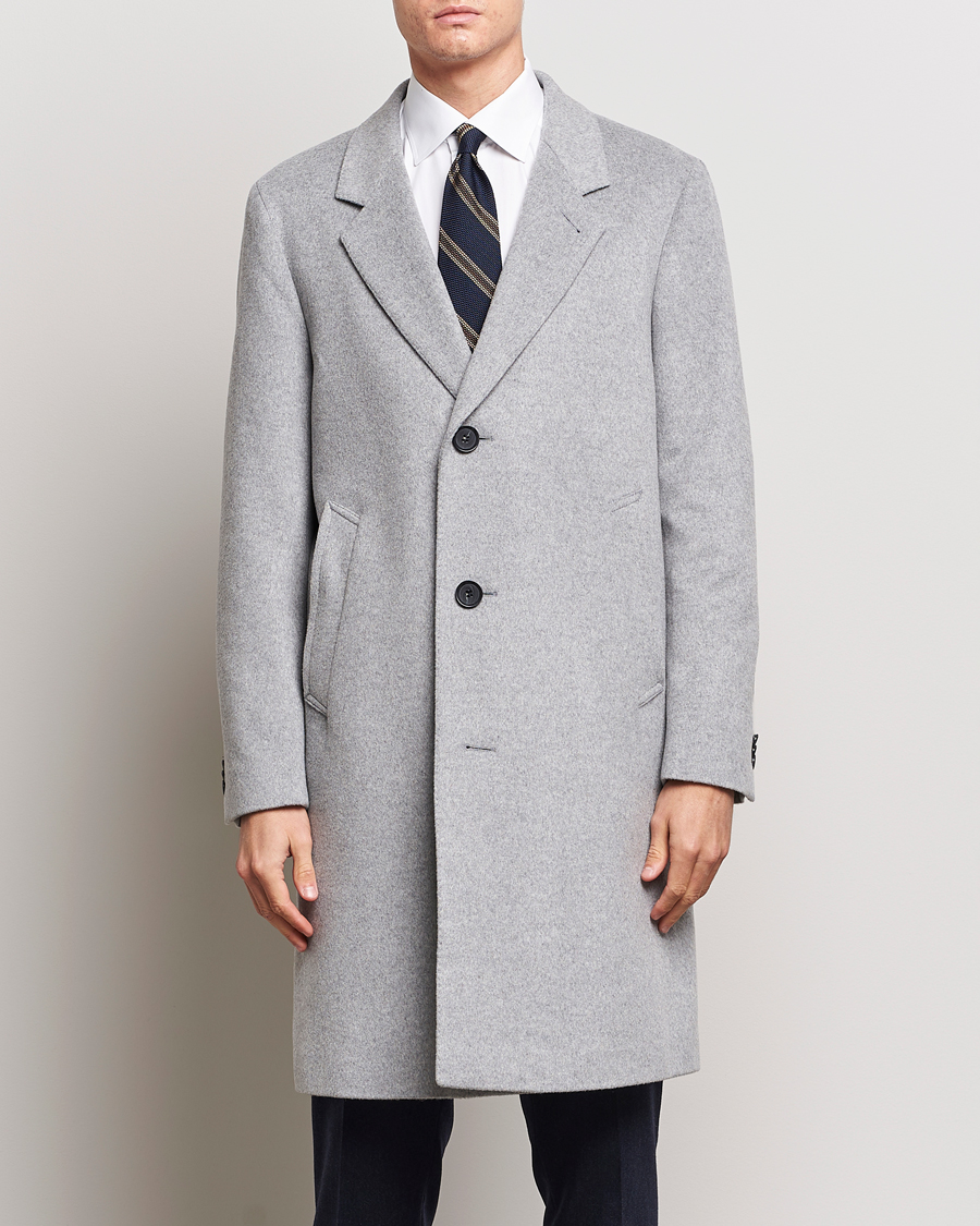 Homme | Manteaux Et Vestes | Oscar Jacobson | Shaw Wool/Cashmere Coat Light Grey