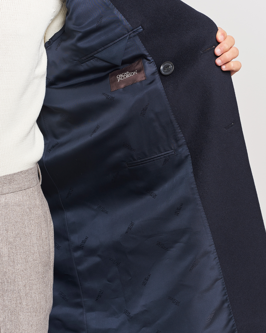 Homme | Manteaux Et Vestes | Oscar Jacobson | Slater Wool/Cashmere Double Breasted Coat Navy