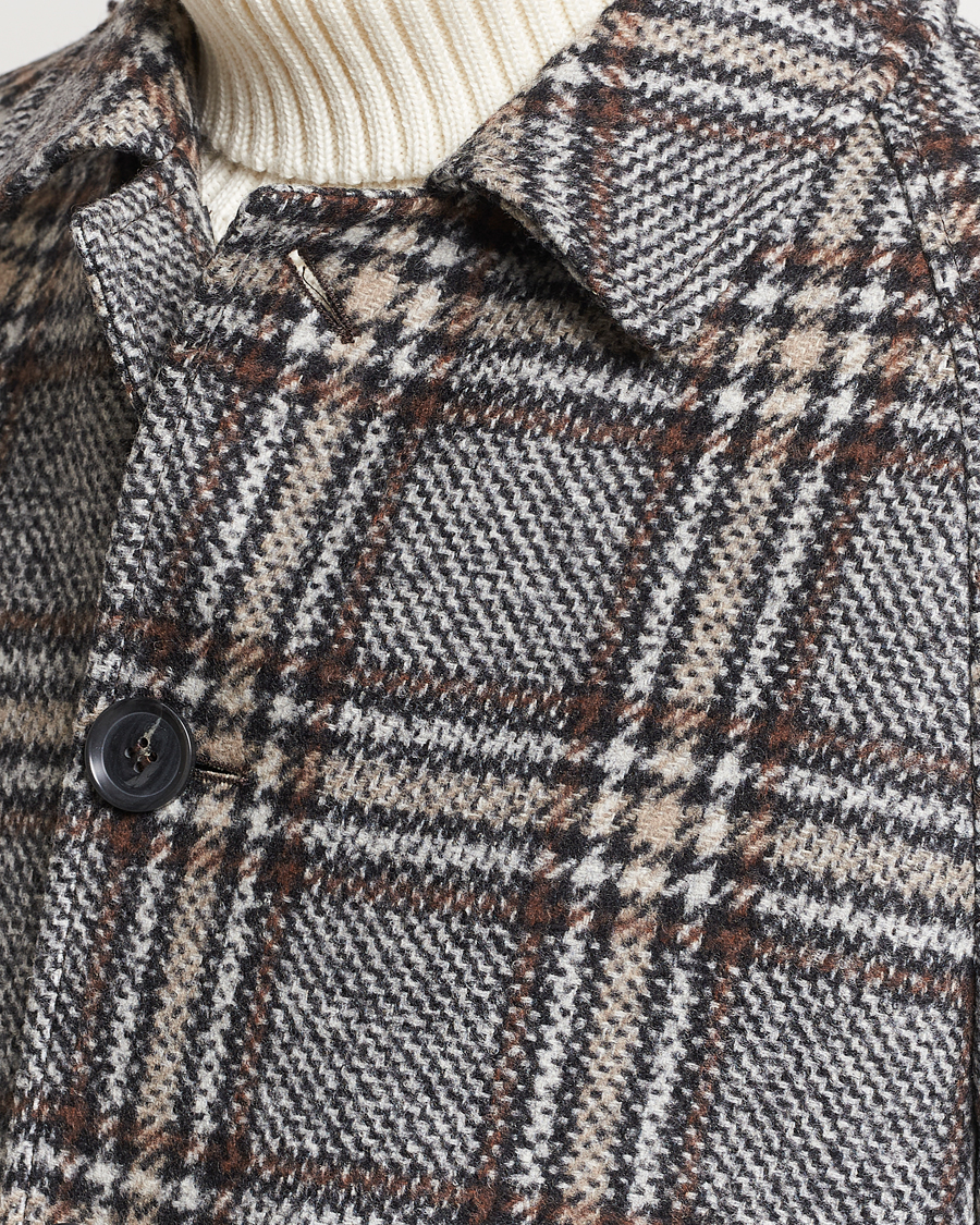 Homme | Manteaux Et Vestes | Oscar Jacobson | Sala Checked Raglan Wool Coat Brown