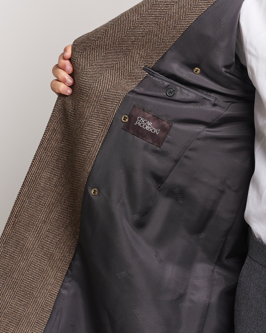 Homme | Manteaux Et Vestes | Oscar Jacobson | Polo Wool Herringbone Coat Brown