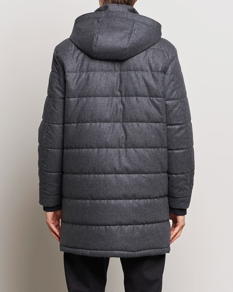 Homme | Manteaux Et Vestes | Oscar Jacobson | Stormar Padded Wool Parka Grey Melange