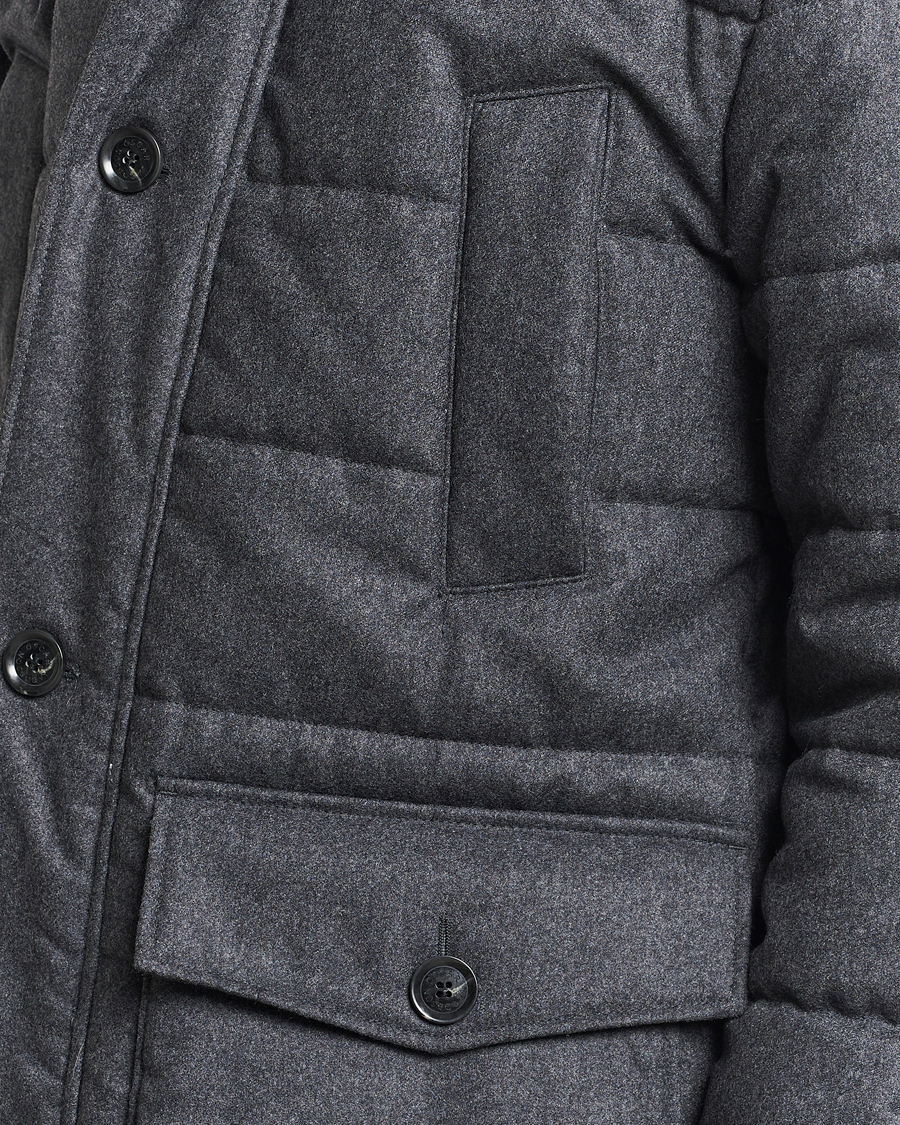 Homme | Manteaux Et Vestes | Oscar Jacobson | Stormar Padded Wool Parka Grey Melange