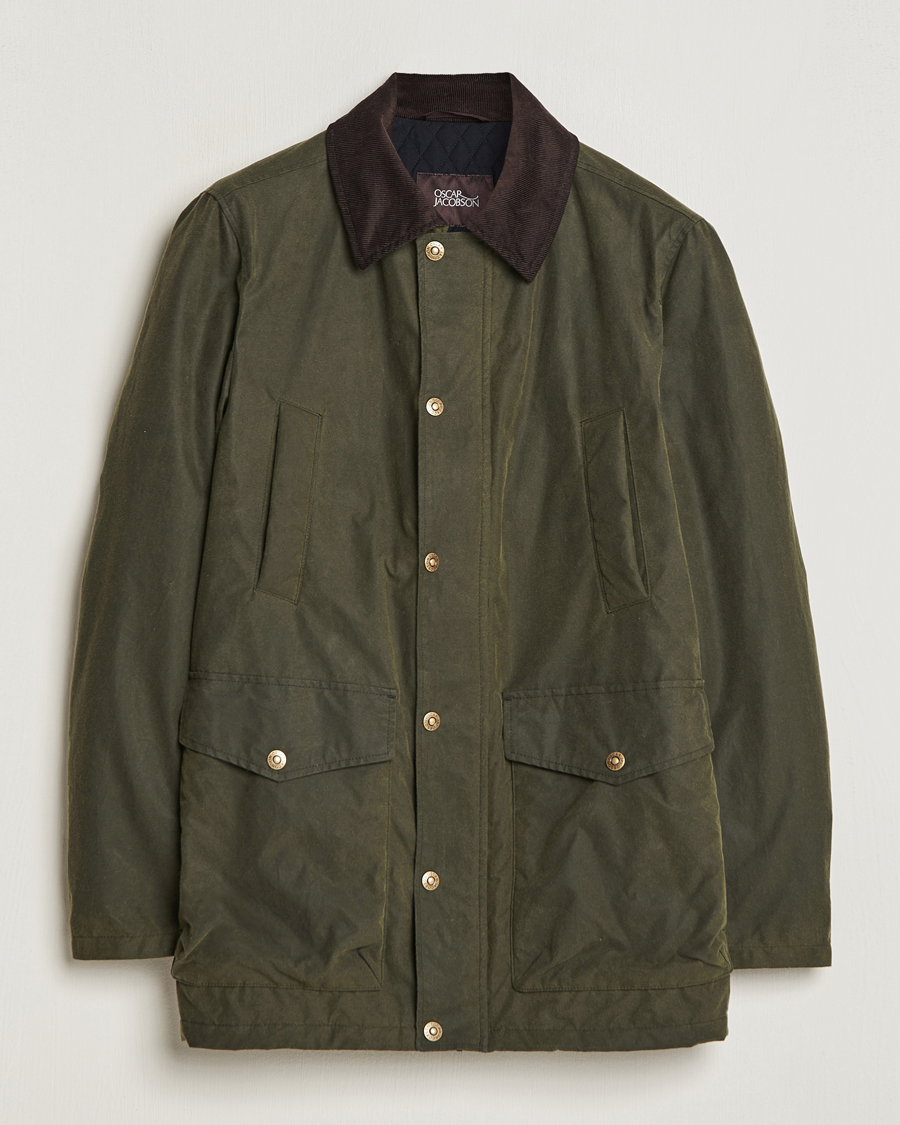 Homme | Manteaux Et Vestes | Oscar Jacobson | Colewyn Waxed Padded Jacket Olive