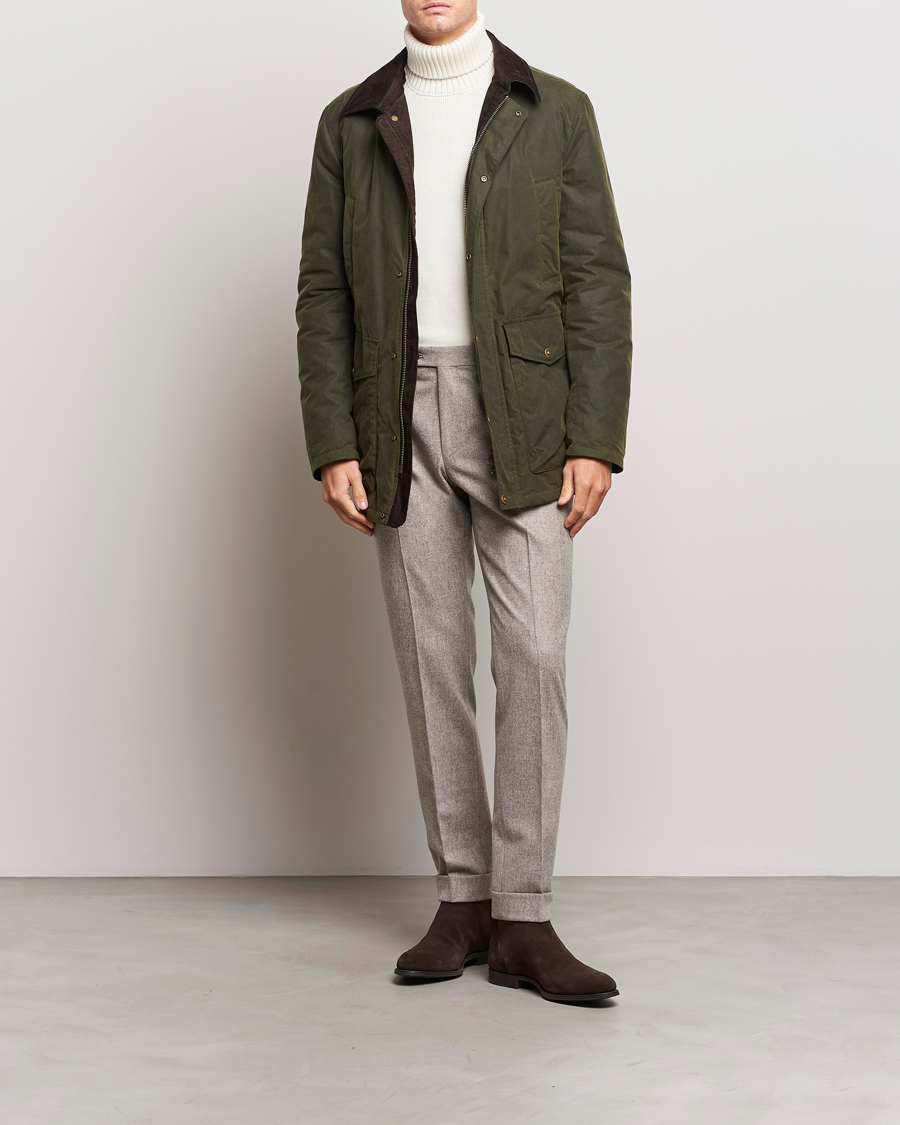 Homme | Manteaux Et Vestes | Oscar Jacobson | Colewyn Waxed Padded Jacket Olive