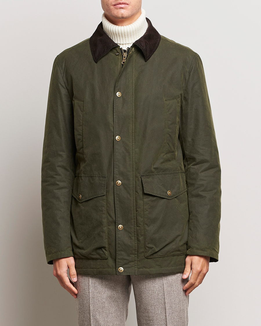 Homme | Manteaux Et Vestes | Oscar Jacobson | Colewyn Waxed Padded Jacket Olive