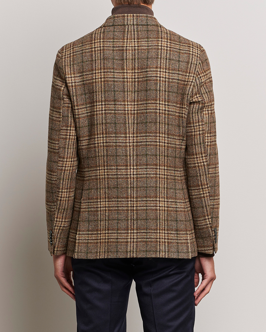 Homme | Blazers | Oscar Jacobson | Fogerty Soft Checked Wool Blazer Brown