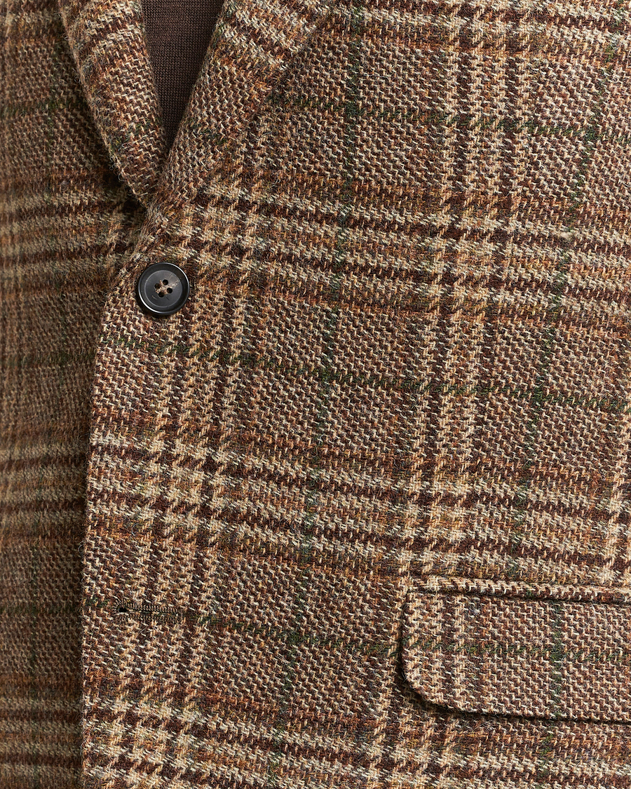 Homme | Blazers | Oscar Jacobson | Fogerty Soft Checked Wool Blazer Brown