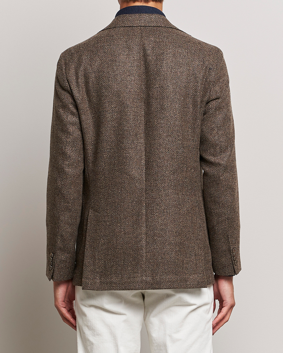 Homme | Blazers | Oscar Jacobson | Ferry Patch Hopsack Wool/Cotton/Cashmere Blazer Brown