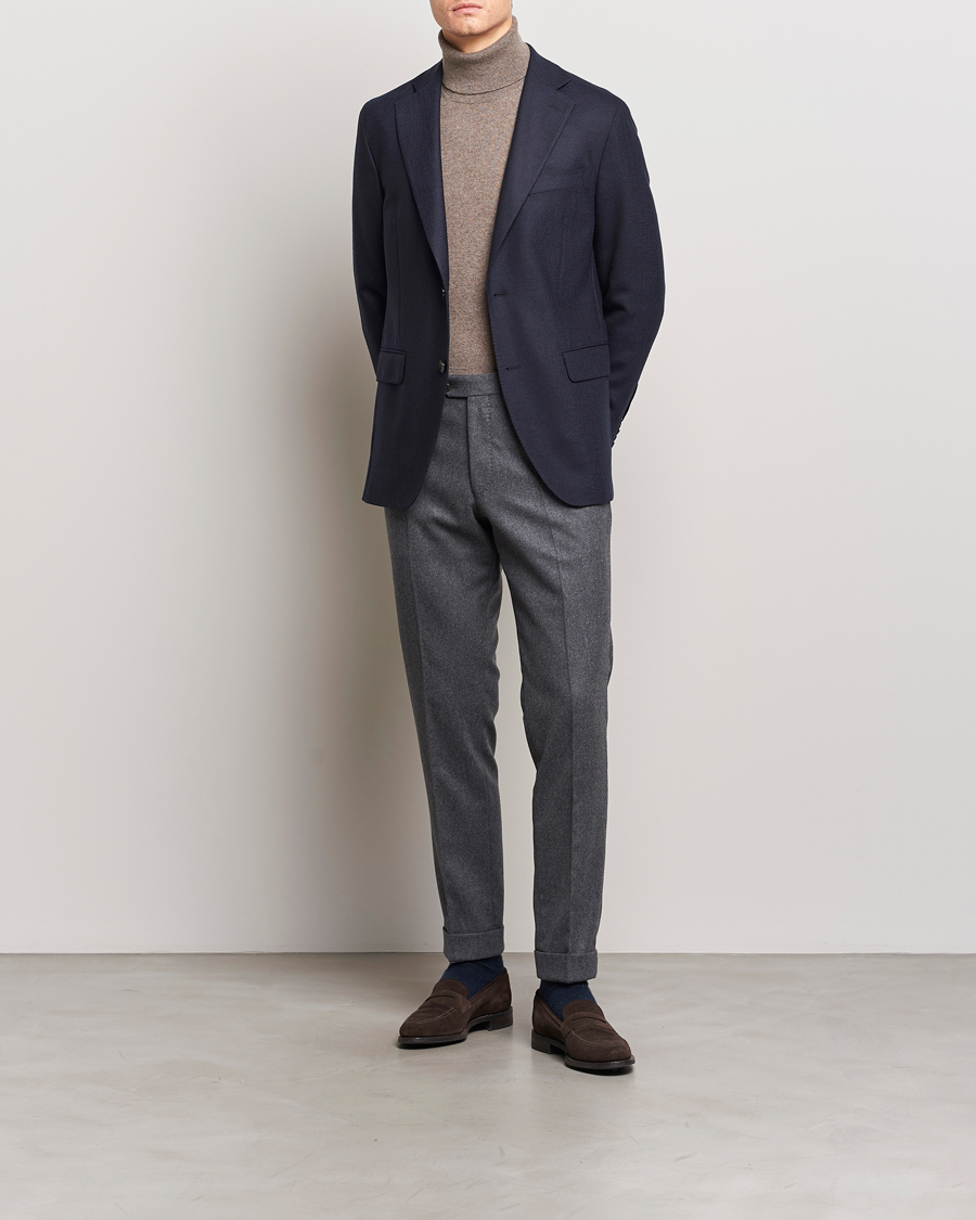 Homme | Blazers | Oscar Jacobson | Fogerty Structured Wool Blazer Navy
