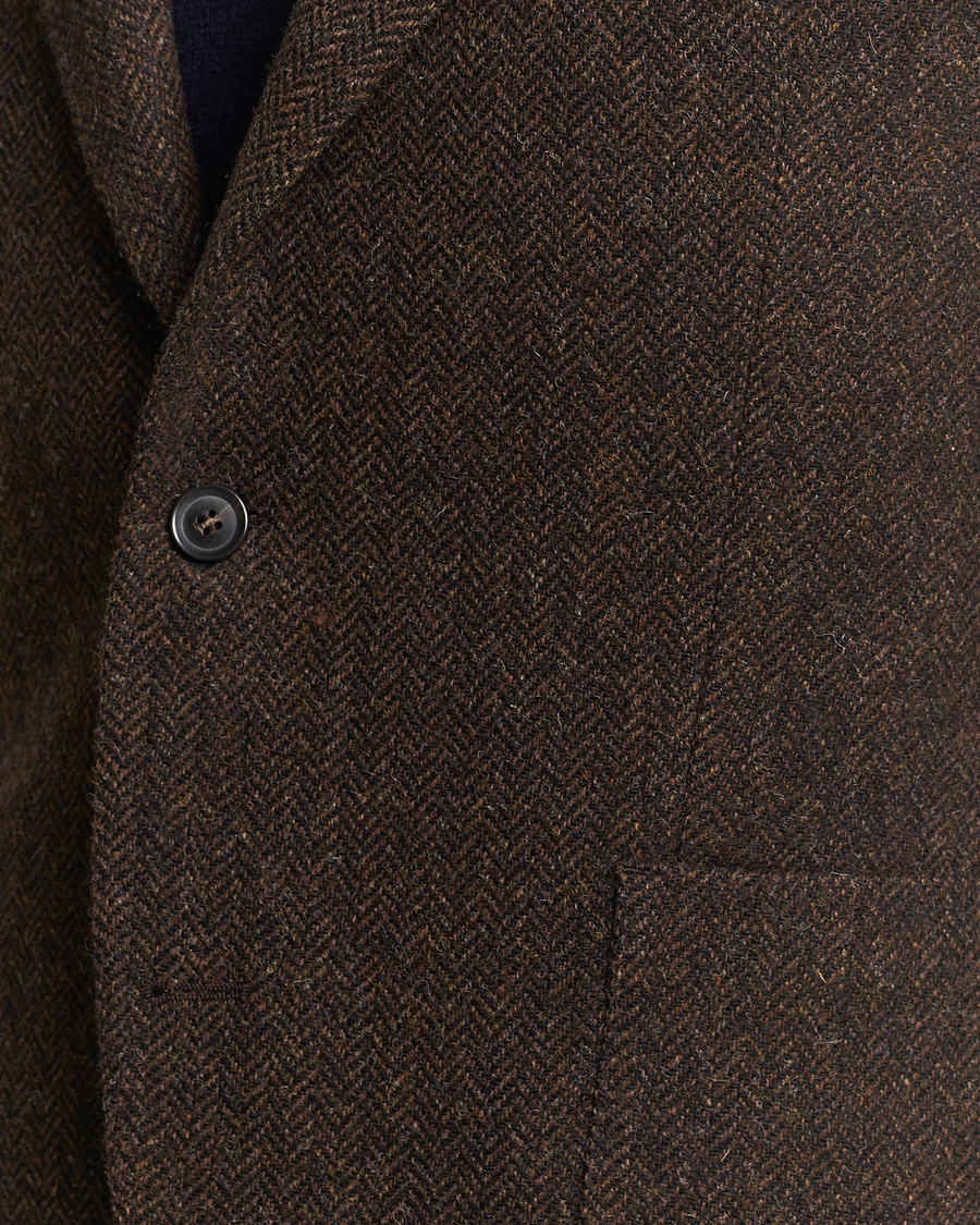 Homme | Blazers | Oscar Jacobson | Fogerty Moon Herringbone Tweed Blazer Brown