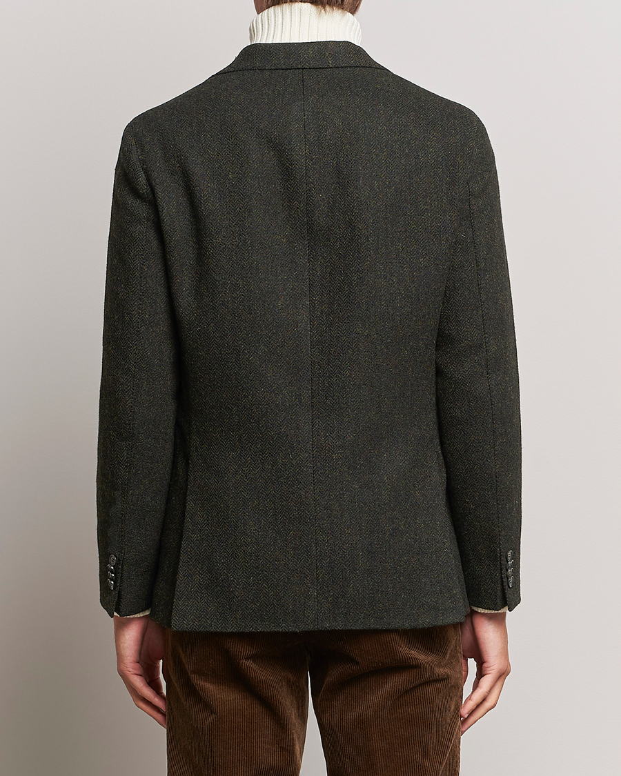 Homme | Blazers | Oscar Jacobson | Fogerty Moon Herringbone Tweed Blazer Green