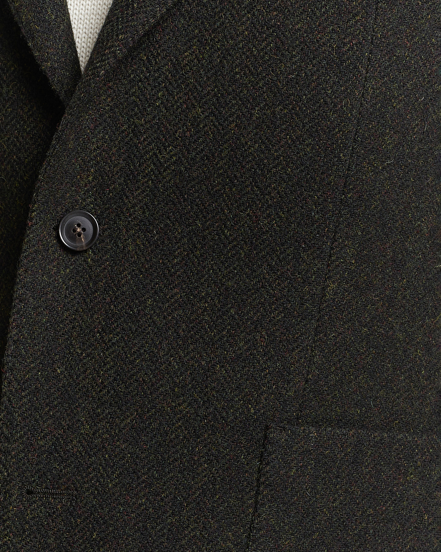 Homme | Blazers | Oscar Jacobson | Fogerty Moon Herringbone Tweed Blazer Green