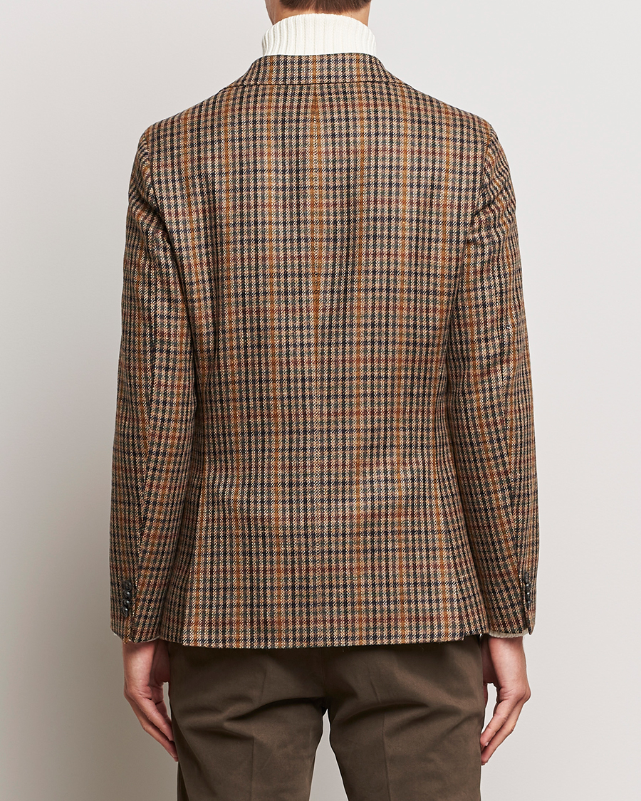 Homme | Blazers | Oscar Jacobson | Eizer Houndstooth Wool/Cashmere Blazer Brown