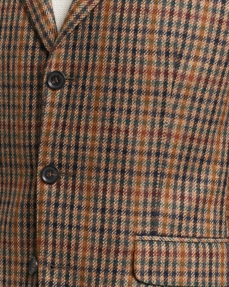 Homme | Blazers | Oscar Jacobson | Eizer Houndstooth Wool/Cashmere Blazer Brown