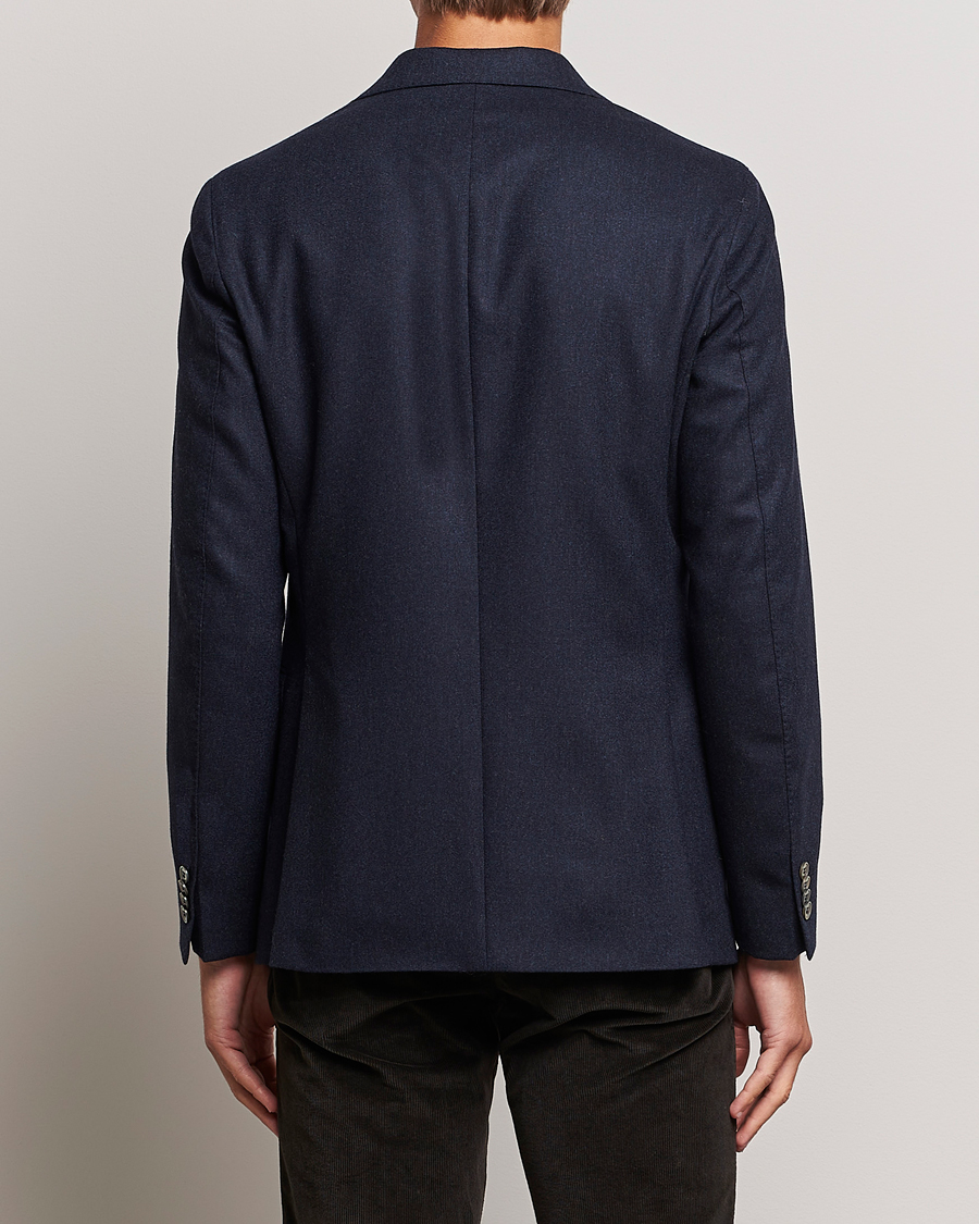 Homme | Blazers | Oscar Jacobson | Ego Wool Flannel Blazer Navy Melange